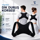 Trends's Choice Dik Duruş Korsesi Postür Düzeltici Ortopedik Omuz Sırt Destekleyici Unisex Korse