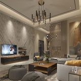 Trendstyle 4s Mdf Tv Ünitesi ve Orta Sehpa 2'li Set - Ceviz - Siyah Mermer