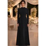 TRENDTESETTÜR KADIN SİYAH PUL PAYETLİ ABİYE ELBİSE T 6463