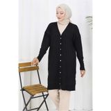 TRENDTESETTÜR KADIN SİYAH TRİKO HIRKA T 9713