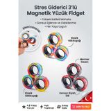 TrendTopic Stres Giderici Manyetik Halka Oyuncak Fidget Oyuncak Stres Yüzüğü Stres Yüzüğü Basel Magnetic Rings 3 Yüzük Mıknatıslı Yüzük