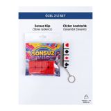TrendTopic Stres Giderici Sesli 3D İskambil desenli clicker klavye ve Sonsuz Küp Stres Oyuncağı 2 li Set