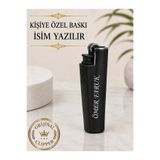 TrendÜrünlerim Orjinal Clipper Kişiye Özel İsim Baskılı Gazlı Çakmak İsim Yazılır METAL SİYAH
