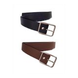 TRENDY ACCESSORY Siyah-taba Gümüş Tokalı Ikili Kadın Kemer Seti