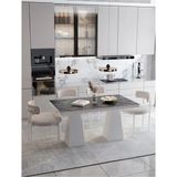 Trendy Asel Fiare Lake Mdf Ayak Teddy Sandalye 80X140 Yemek Masası Mutfak Masası 4 Kişilik Masa Sandalye Takım