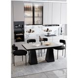 Trendy Asel Frame Lake Mdf Ayak Teddy Sandalye 80X140 Yemek Masası Mutfak Masası 4 Kişilik Masa Sandalye Takım