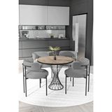 Trendy Asel Metal Teddy Sandalye 90X90 Yuvarlak Hasır Ayak Mutfak Masası Takımı Yemek Masası Takımı