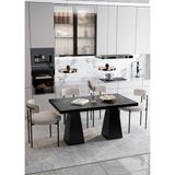 Trendy Asel Pietro Lake Mdf Ayak Teddy Sandalye 80X140 Yemek Masası Mutfak Masası 4 Kişilik Masa Sandalye Takım