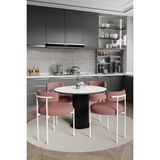Trendy Asel Sweet Pink Dreams Bohem Lake Mdf Ayak 4'lü Teddy Sandalye 90X90 Masa Sandalye Takımı