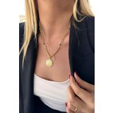 Trendy Butik Kişiye Özel Harfli Altın Kaplama Üç Nazarlı Yaşam Çiçeği ve Ş Harf Kolye