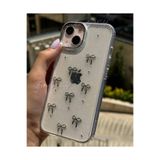 TRENDY KILIF Şeffaf Simli Fiyonklu Kılıf Şeffaf iPhone (15 Plus) ile uyumlu