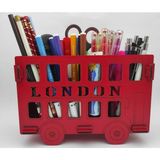 Trendy Toys Ahşap Kalemlik Otobüs 6 Bölmeli - 1 - Kiremit Kırmızı