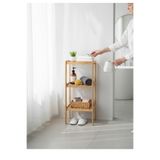 Trendylife Bambu 3 katlı çok amaçlı raf - dikey ayakkabılık havluluk banyo rafı