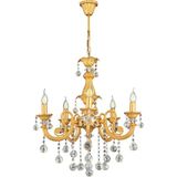 Trendylight Sultan 5 Kollu Sarı Renkli Kristal Taşlı Avize - Siyah