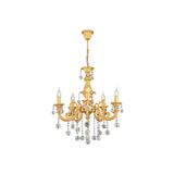 Trendylight Sultan Sarı 5 Kollu Kristal Taşlı Avize