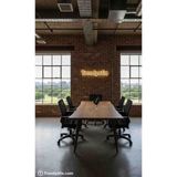 Trendyofix 6 Kişilik Doğal Ahşap Toplantı Masası Takımı - Metal Ayaklı Kütük Ofis Masası