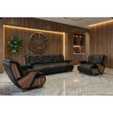 Trendyofix Royal Serisi Premium Ofis Oturma Grubu Yönetici Makam Takımı - Siyah 3+1+1