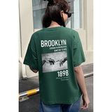 Trendypassion 1898 Brooklyn Baskılı T-Shirt - Yeşil