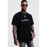 Trendypassion Alpha Erkek Spor Tişört Bisiklet Yaka Kısa Kol Pamuklu Slimfit Tasarım - S - M - Siyah