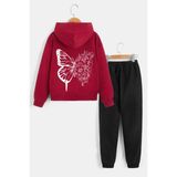 Trendypassion Çocuk Drawing Butterflies Eşofman Takımı - 3 - 4 Yaş - Kırmızı