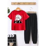 Trendypassion Çocuk Killua Zoldyck Alt - Üst Eşofman Takımı - 7 - 8 Yaş - Kırmızı