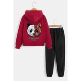 Trendypassion Çocuk Panda Eşofman Takımı - 3 - 4 Yaş - Kırmızı