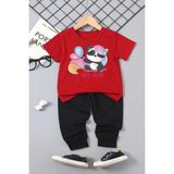 Trendypassion Çocuk Sweet Dream Panda Alt - Üst Eşofman Takımı - 11 - 12 Yaş - Kırmızı