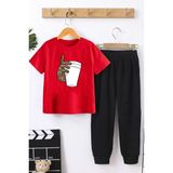 Trendypassion Çocuk Tupac Coffee Alt - Üst Eşofman Takımı - 7 - 8 Yaş - Kırmızı