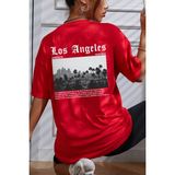 Trendypassion Los Angles Tasarım T-Shirt - Kırmızı