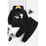 Trendypassion Only Trendwear Spider Çocuk Eşofman Takımı Erkek Çocuk İçin Yumuşak Pamuklu Siyah Mevsimlik - 11 - 12 Yaş