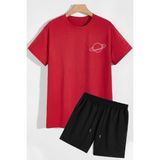 Trendypassion Saturn Şort T-Shirt Eşofman Takımı - XL - Kırmızı