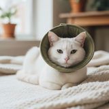 Trendypati Kedi ve Köpek Koni Yakalığı ,elizabeth Yakalık, Ameliyat Sonrası Koruyucu Yakalık - Haki