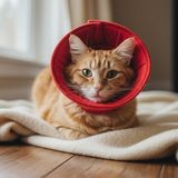 Trendypati Kedi ve Köpek Koni Yakalığı ,elizabeth Yakalık, Ameliyat Sonrası Koruyucu Yakalık - Kırmızı