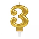 Trendypazar 3 Rakamı Gold Renk Mum
