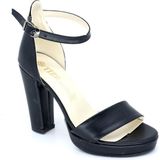 Trendyshoes 032945 Bayan 10 Cm.topuklu Tek Bant Platform Ayakkabı - Siyah