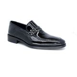 Trendyshoes Oskar 1921 Erkek Neolit Taban Deri Klasık Ayakkabı - Siyah - Rugan