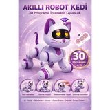 Trendzone 24CM Akıllı Robot Kedi Kumandalı 30 Programlı Şarjlı Dokunmatik Dans Eden Interaktif Oyuncak - Mor