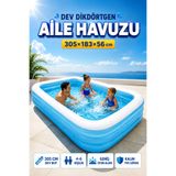 TRENDZONE Dikdörtgen Parti Aile Havuzu 305×183×56cm – Büyük Boy Şişme Bahçe Havuzu, 4-6 Kişilik Geniş Yaz Havuzu