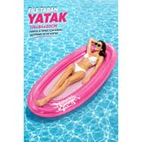 TRENDZONE File Taban Şişme Deniz Yatağı 176×84×20 cm – Baş Destekli, Serin Tutan Fileli Havuz ve Deniz Yatağı