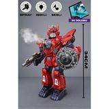Trendzone Pilli Sesli Işıklı ve Müzikli Buhar Atan Hareketli Oyuncak Savaşçı Robot 34 cm - Kırmızı