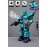 Trendzone Pilli Sesli Işıklı ve Müzikli Buhar Atan Hareketli Oyuncak Savaşçı Robot 34 cm
