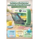 TRENDZONE Suyla Çalışan Sesli Işıklı Oyuncak Bulaşık Makinesi – Gerçekçi Yıkama Efektli 12 Parça Mutfak Seti
