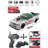 Trendzone Uzaktan Kumandalı Full Fonksiyon Şarjlı Işıklı Buhar Atan Drift Atan 4x4 18 Km/h Yapan Rc Yarış Arabası 28CM - Yeşil - Gri