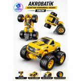 TRENDZONE Uzaktan Kumandalı Full Fonksiyon Şarjlı Işıklı Yüksek Hızlı Robota Dönüşen Bumblebee Araba 19cm