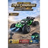 Trendzone Uzaktan Kumandalı Full Fonksiyon Şarjlı LED Işıklı Drift Atan 4x2 15 Km/h Yapan Off Road Araba 22CM - Yeşil