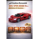 Trendzone Uzaktan Kumandalı Işıklı Ferrari Spor Araba 19CM | Full Fonksiyon Pilli Rc Yarış Arabası - Kırmızı