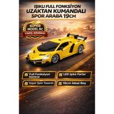 Trendzone Uzaktan Kumandalı Işıklı Lamborghini Spor Araba 19CM | Full Fonksiyon Pilli Rc Yarış Arabası - Sarı - Siyah