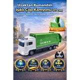 Trendzone Uzaktan Kumandalı Işıklı Temizlik Kamyonu 31 cm | Açılır Kapaklı Full Fonksiyon Büyük Boy Rc Oyuncak - Yeşil