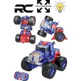 Trendzone Uzaktan Kumandalı Şarjlı Işıklı Yüksek Hızlı Robota Dönüşen Transformers Optimus Prime Araba 19CM - Mavi