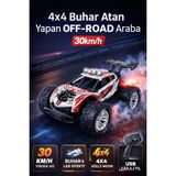 Trendzone Uzaktan Kumandalı Şarjlı LED Işıklı Buhar Atan 4x4 30KM/H Yapan Rc Off-Road Araba - Beyaz
